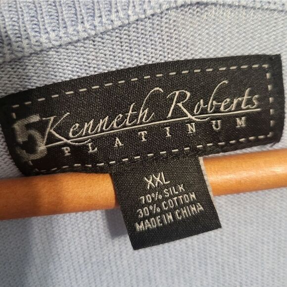 Kenneth Roberts Platinum Silk Blend Men's Blue & Purple Sweater, Size XXL - Picture 8 of 8
